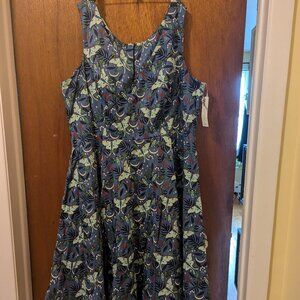 Eva Rose rockabilly style moth dress size 1x brand new